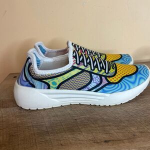 PSUDO Women's Court Colorblock Print Washable Slip On Sneakers size 8